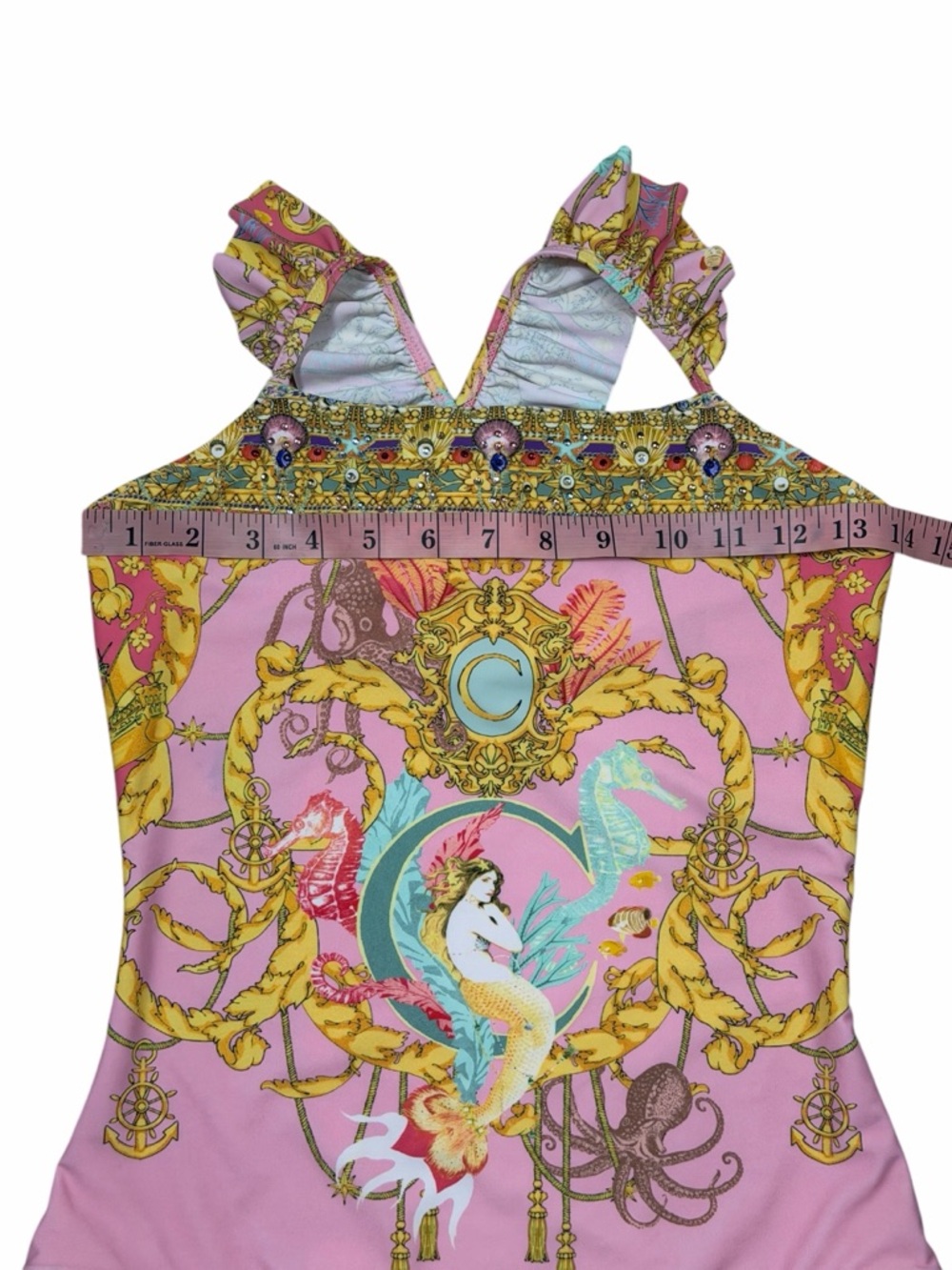 Milla by Camilla Kids Pink Mermaid Motel One Piece With Frill Strap - Picture 6 of 12